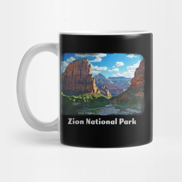 Zion National Park Utah colorful vintage retro by jdunster